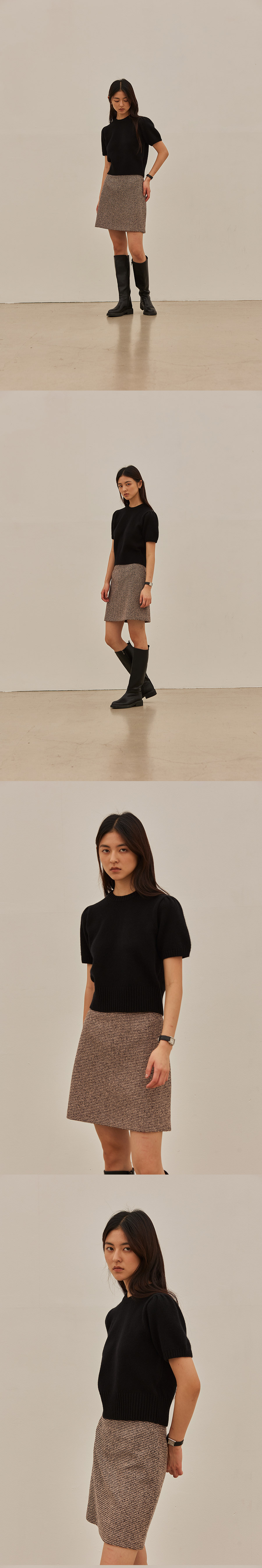 MUSINSA公式 | MANGO MANY PLEASE BURD TWEED MINI SKIRT (3colors)