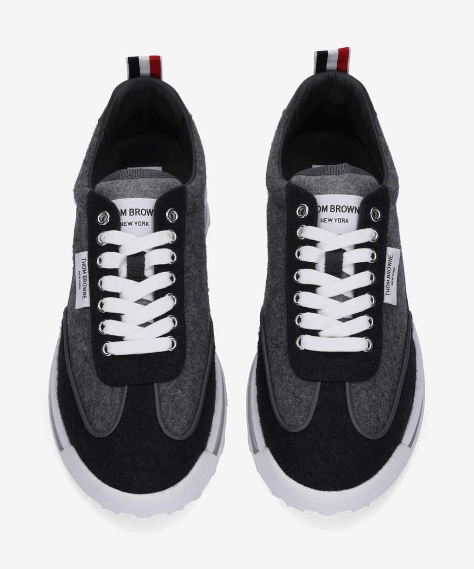 MUSINSA | THOM BROWNE Flannel Sol Tech Sneakers - Gray