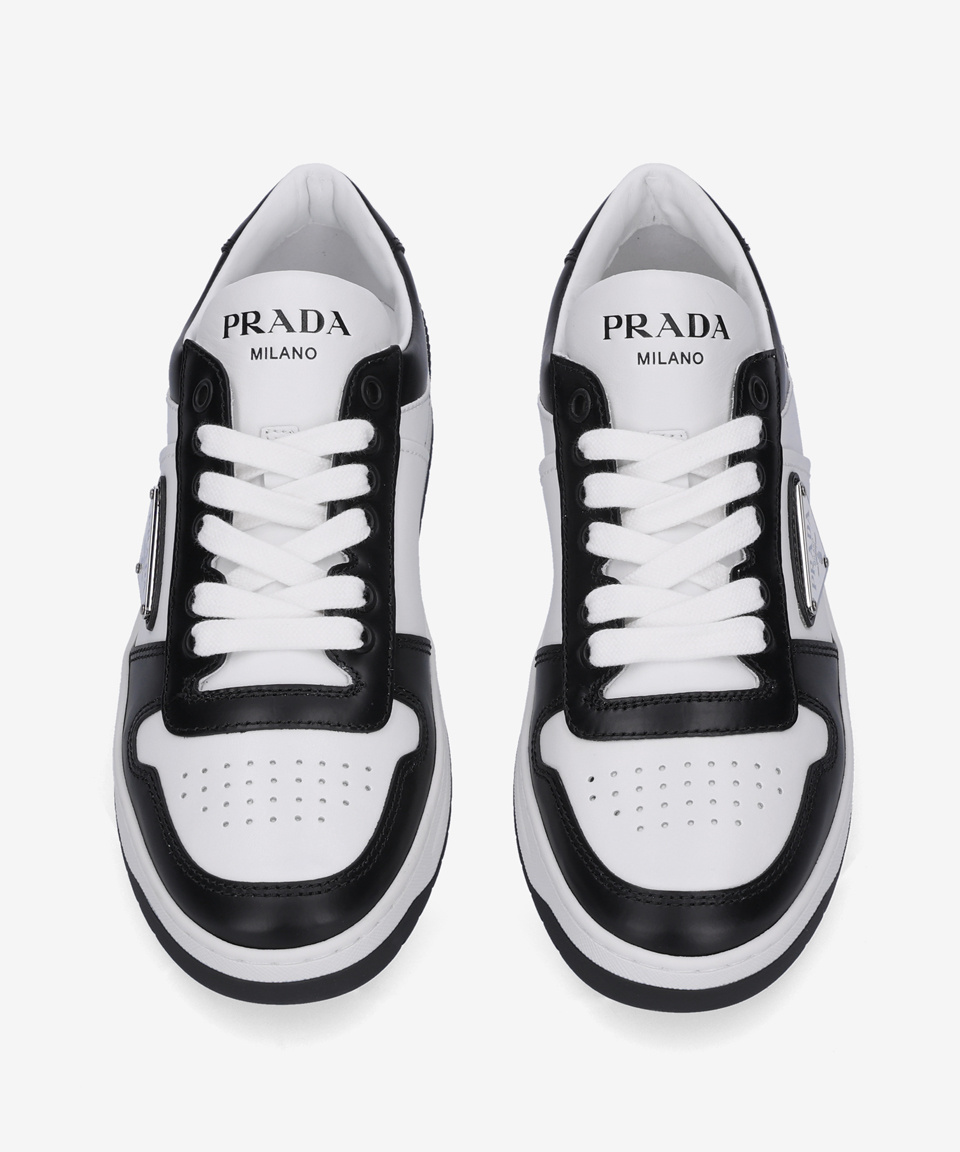PRADA ♪ Downtown スニーカー 1E792M3LPIF0964 White/Black Downtown perforated leather sneakers | PRADA