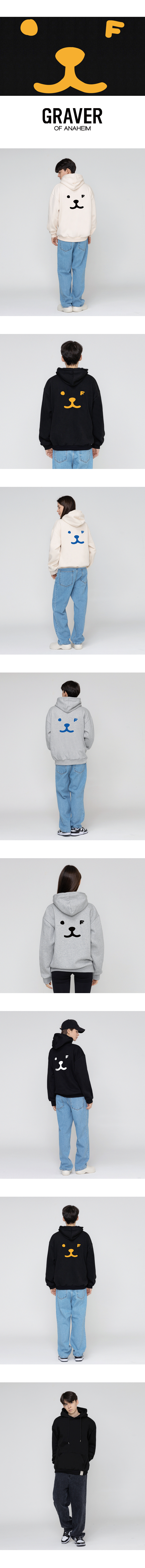 【GRAVER】23FW★ Puppy Face Back Smile Hoodie MUSINSA | GRAVER [UNISEX] Puppy Face Back Smile Hoodie_Black