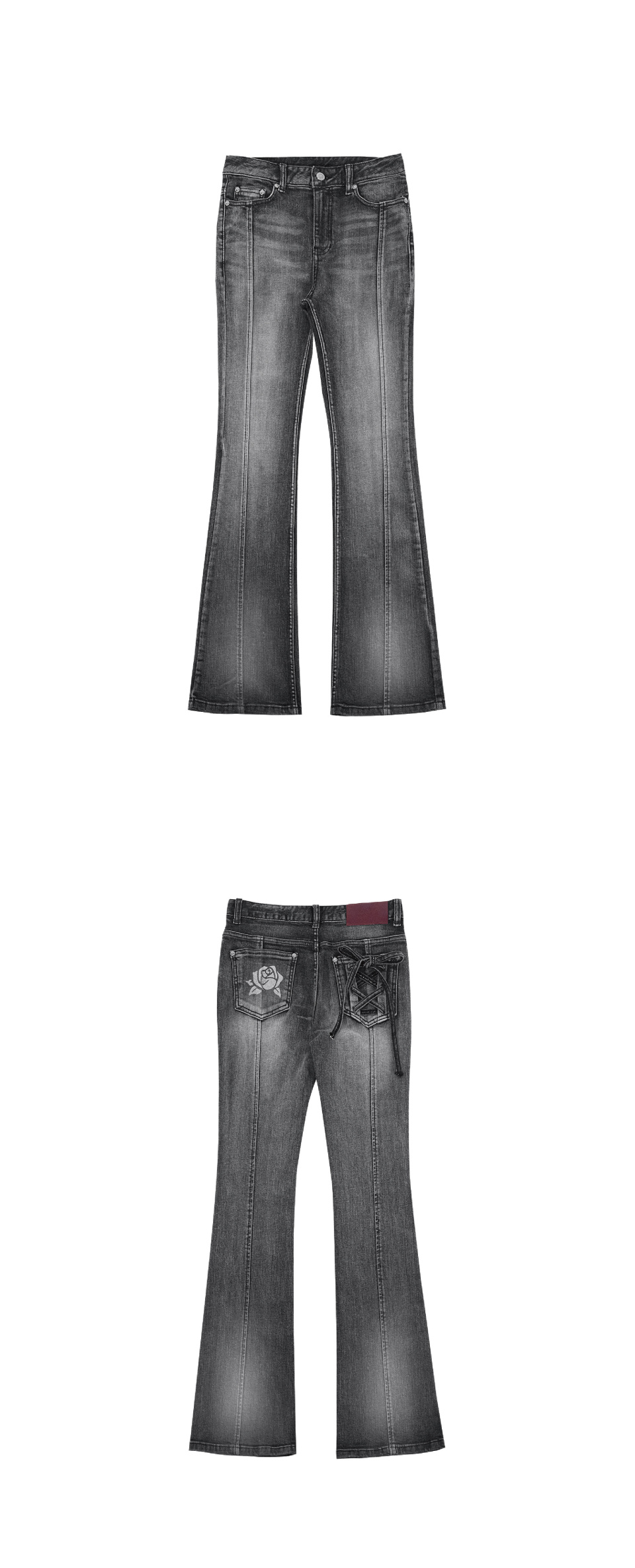 【Darling you're bad】★ROSE BOOTS CUT DENIM ROSE BOOTS CUT DENIM # BLACK - DARLING, YOU ARE BAD | 60