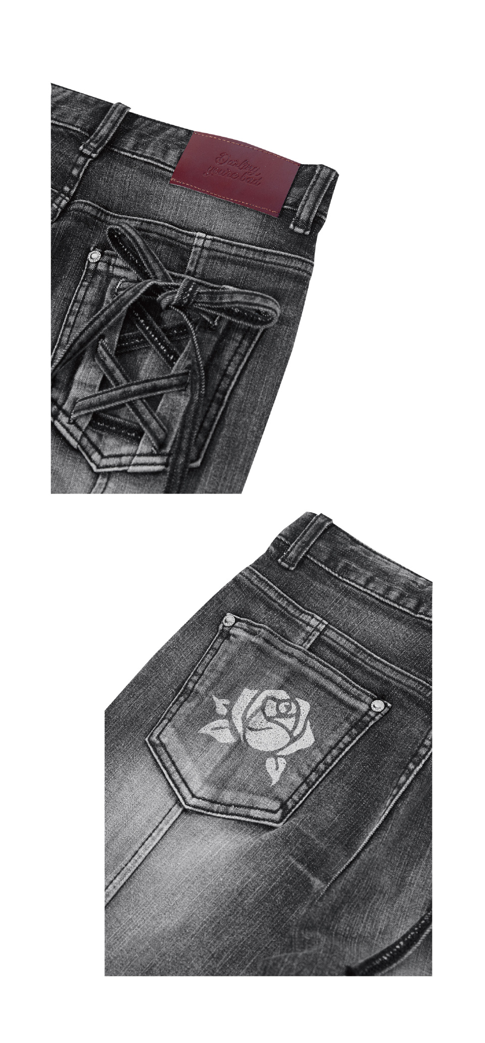【Darling you're bad】★ROSE BOOTS CUT DENIM MUSINSA | DARLING, YOU'RE BAD ROSE BOOTS CUT DENIM # BLACK