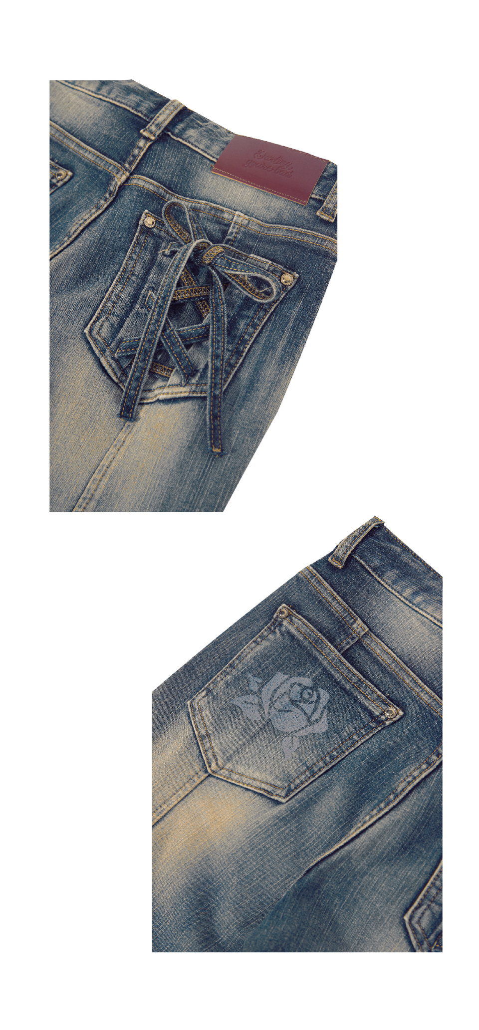 MUSINSA | DARLING, YOU'RE BAD ROSE BOOTS CUT DENIM #VINTAGE BLUE