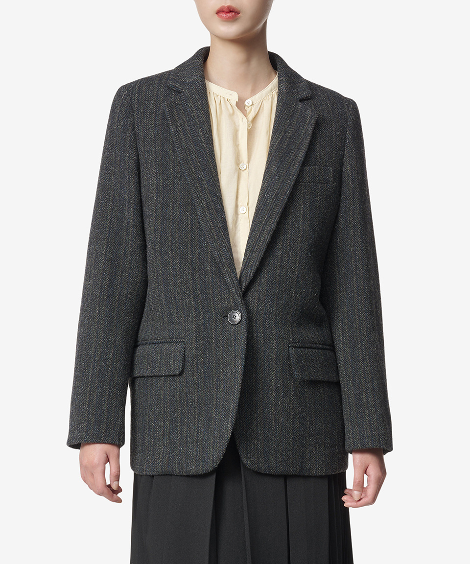 スーツ Isabel Marant Charlene Check Wool Single Jacket Gray VE0086F MUSINSA | ISABEL MARANT Charlene Wool Single Jacket - Black