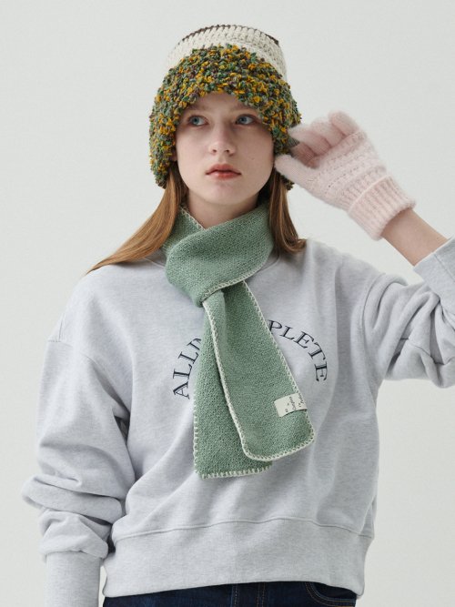 Z Stitch Knit Muffler (Mint)