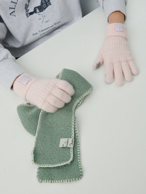 Z Stitch Knit Muffler (Mint)