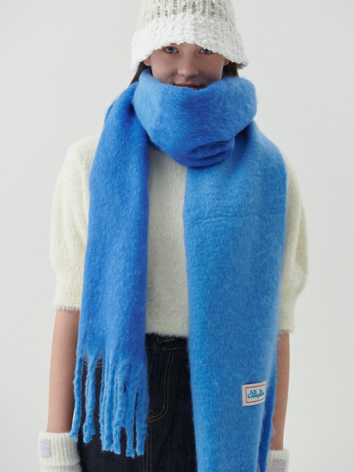 Half&Half Chunky Muffler (Light Blue & Cobalt Blue)