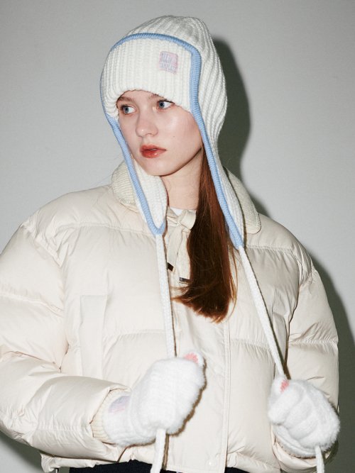 Edge Ear Flap Beanie (Cream)