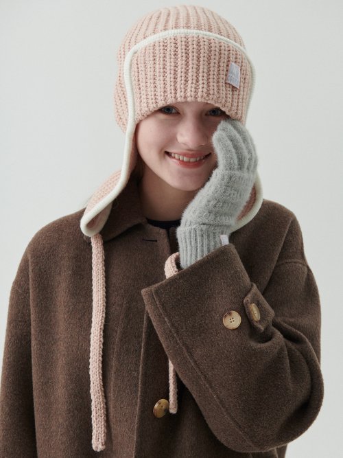 Edge Ear Flap Beanie (Indi Pink)