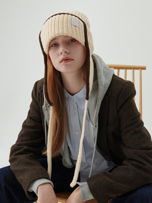 Edge Ear Flap Beanie (Cheese)