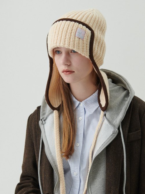 Edge Ear Flap Beanie (Cheese)