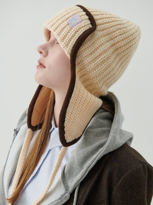 Edge Ear Flap Beanie (Cheese)