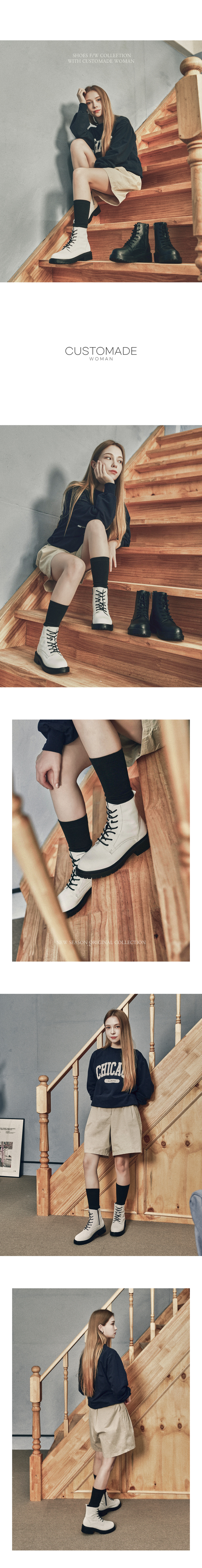 LACE-UP WALKER BOOTS RONI WHITE