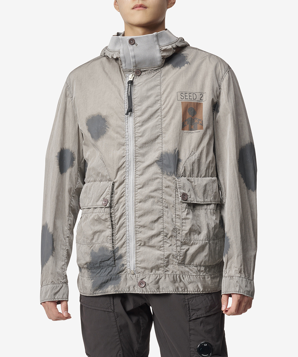 MUSINSA | CP Company Graphic Nylon Hooded Jacket - Gray