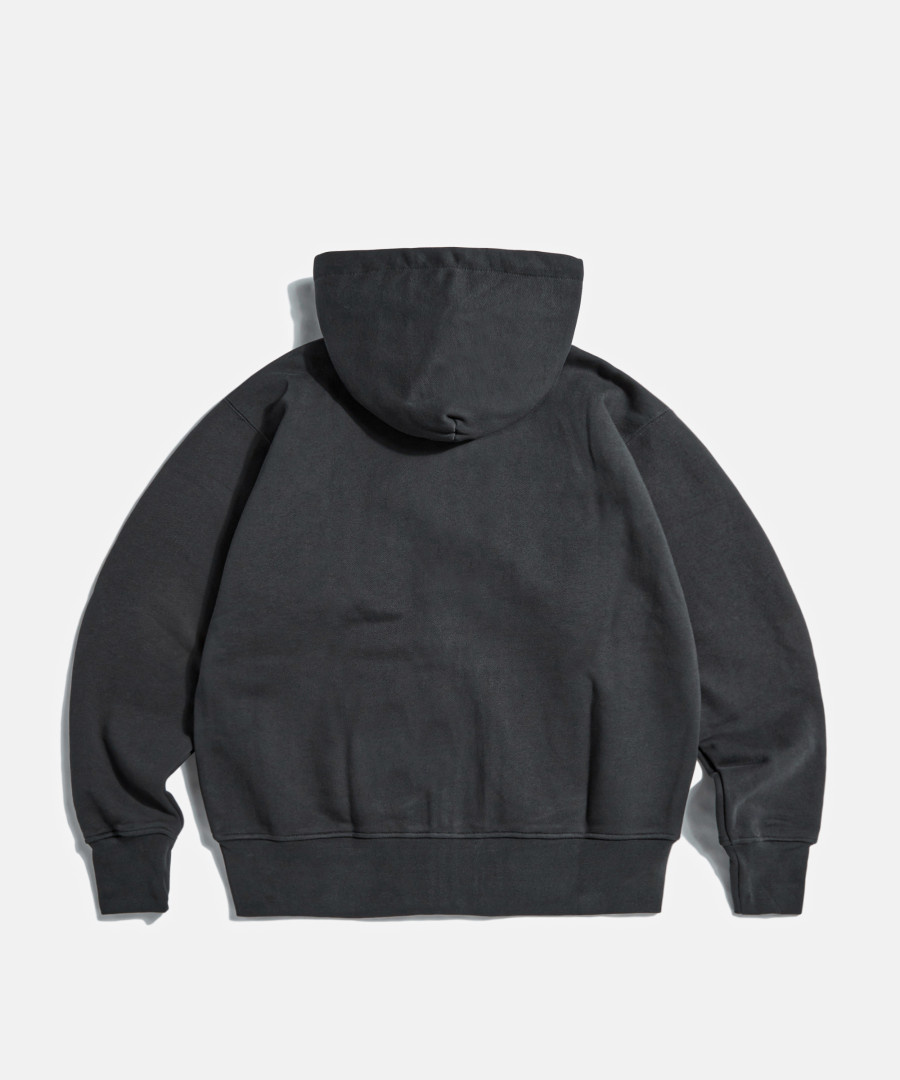 17.5 oz Terry Cloth 2Way Zip-Up Hoodie Kr Ver. Black 상세 이미지 4
