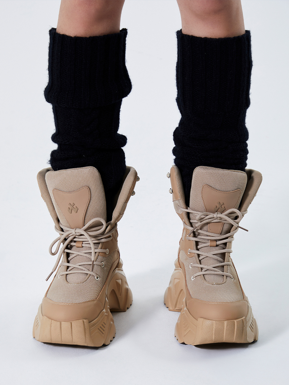■韓国:限定品■[LEEY] PLATFORM BOOTS SNEAKERS MUSINSA公式 | L.E.E.Y PLATFORM BOOTS SNEAKERS BEIGE