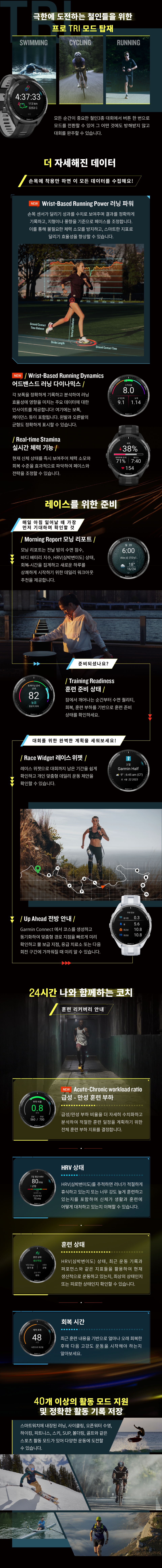 포러너 965 러닝 GPS 스마트워치 블랙 상세 이미지 2