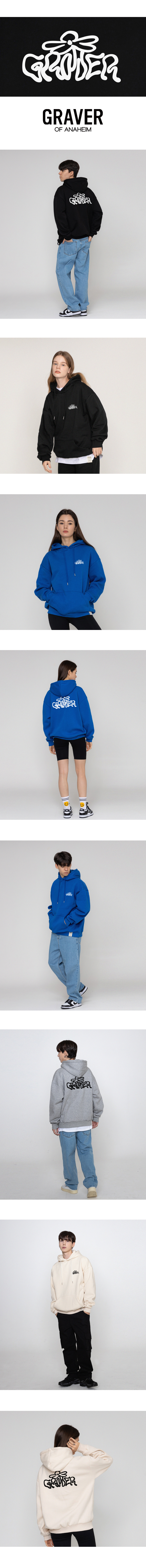 [GRAVER]★WAVE LOGO FLOWER HOODIE Designer fashion, Seoul-fully created | W Concept