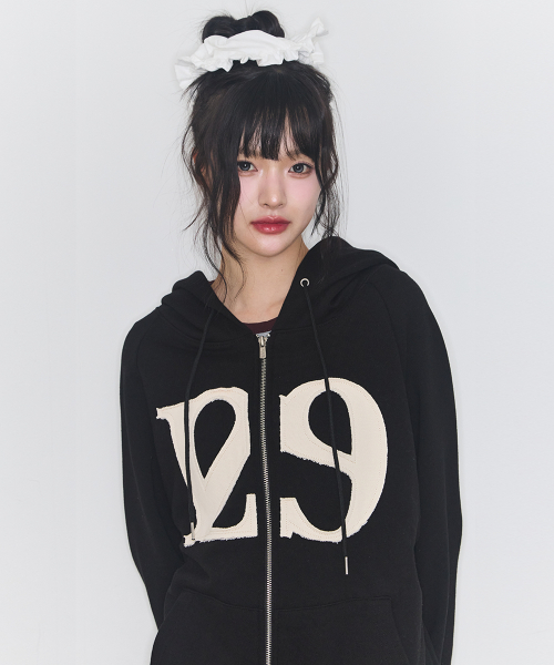 129 Logo Patch Hooded Zip-Up