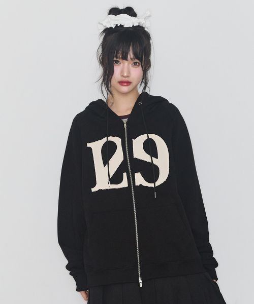 129 Logo Patch Hooded Zip-Up