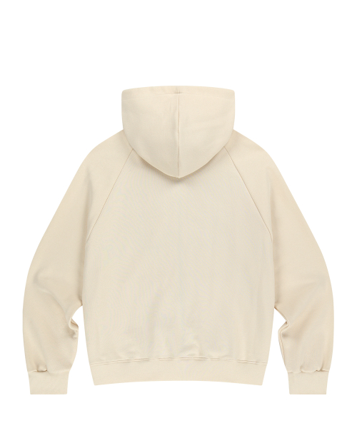 129 LOGO PATCH HOODIE ZIP-UP CREAM