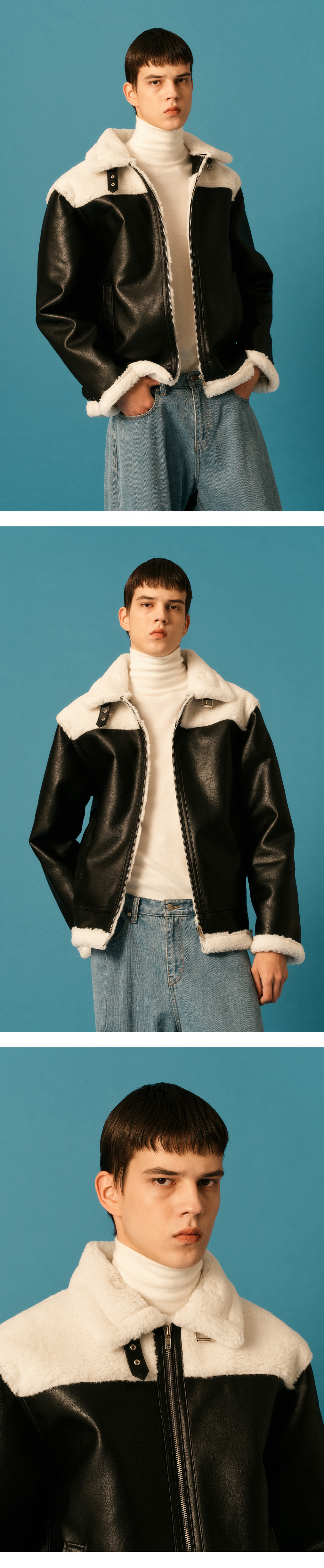 MUSINSA | KOLEAT MEN Overfit Dumble Shearling Color Contrast
