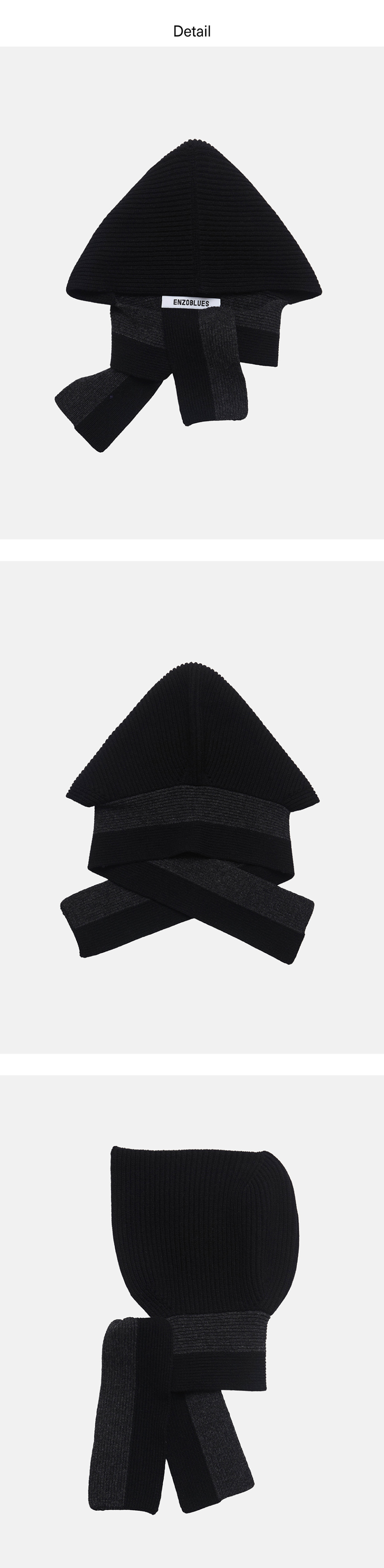 MUSINSA | ENZO BLUES Balaclava Muffler (Black)