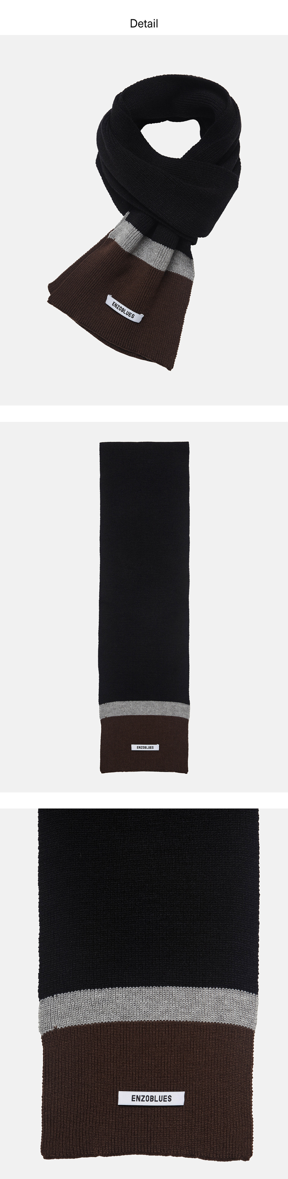 ◇ENZO BLUES◇ Color block muffler (Black) MUSINSA | ENZO BLUES Color block muffler (Black)