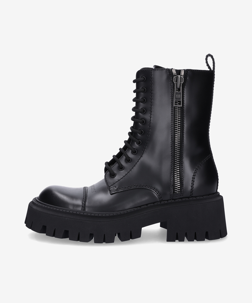 MUSINSA | BALENCIAGA Tractor Lace Up Zip Boots - Black