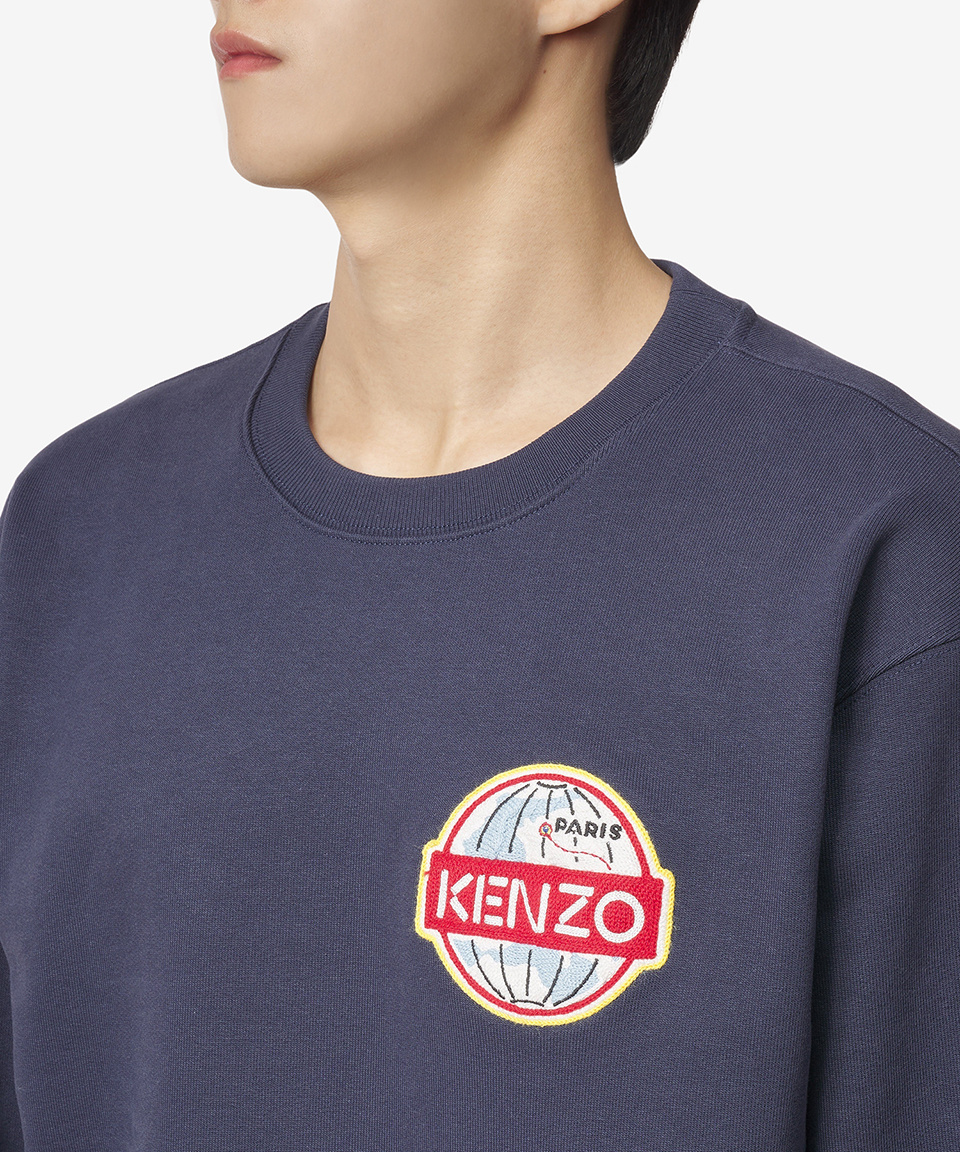 ★KENZO★ Globe Classic Sweatshirt Blue FD65SW0894ME77 FD65S MUSINSA | KENZO Globe Classic Sweatshirt - Blue / FD65SW0894ME77