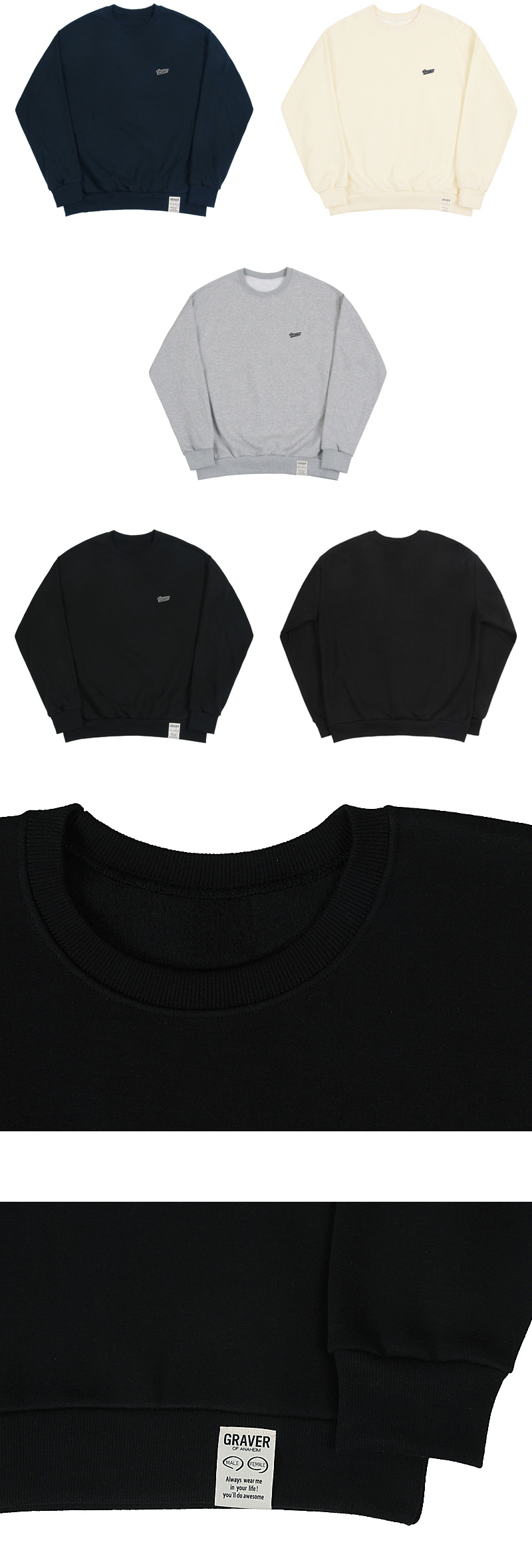 MUSINSA | GRAVER [UNISEX] Baseball Black Logo Embroidery