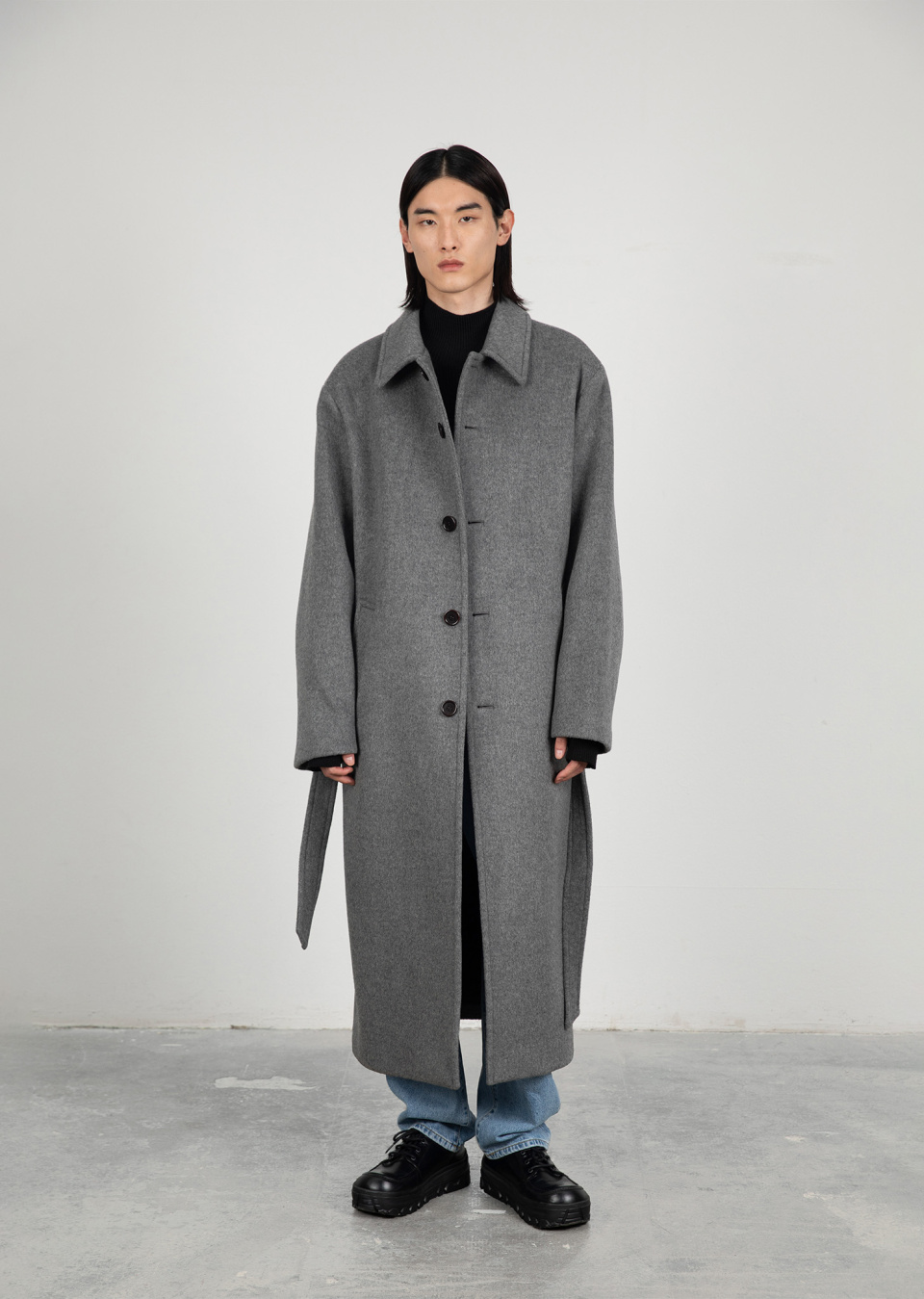 아모멘토(AMOMENTO) SINGLE BREASTED LONG COAT (2COLORS) - 사이즈