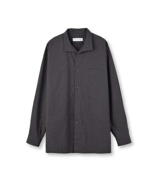 STAND COLLAR SHIRT, CHARCOAL