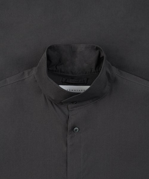 STAND COLLAR SHIRT, CHARCOAL