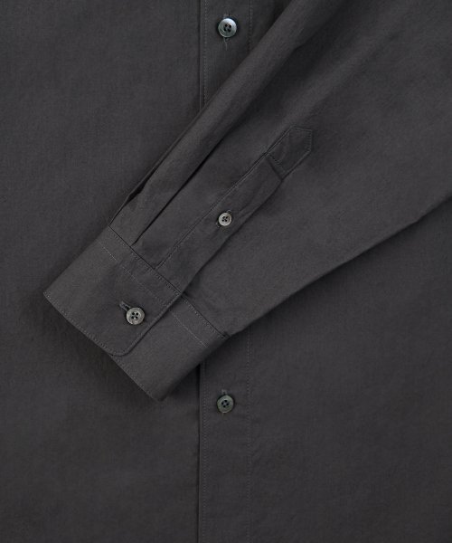 STAND COLLAR SHIRT, CHARCOAL