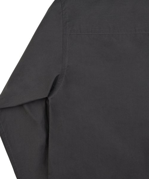 STAND COLLAR SHIRT, CHARCOAL
