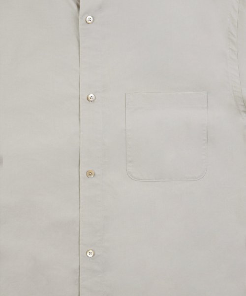 STAND COLLAR SHIRT, LIGHT BEIGE