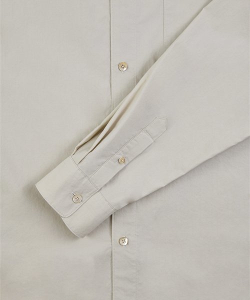 STAND COLLAR SHIRT, LIGHT BEIGE