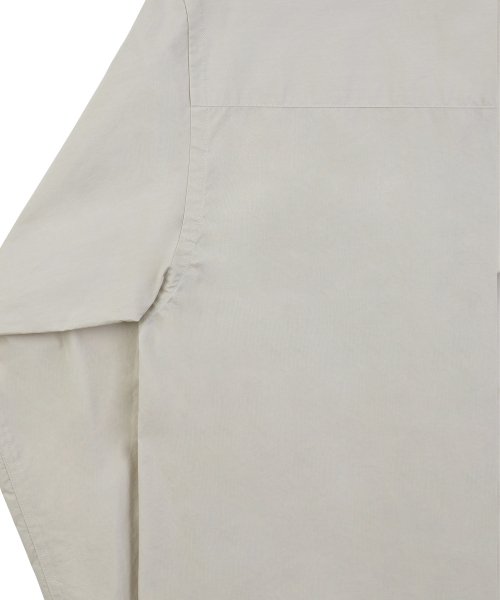 STAND COLLAR SHIRT, LIGHT BEIGE