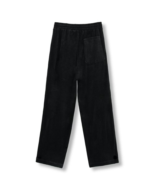 Velour Track Pants, Black