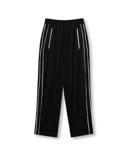 Velour Track Pants, Black