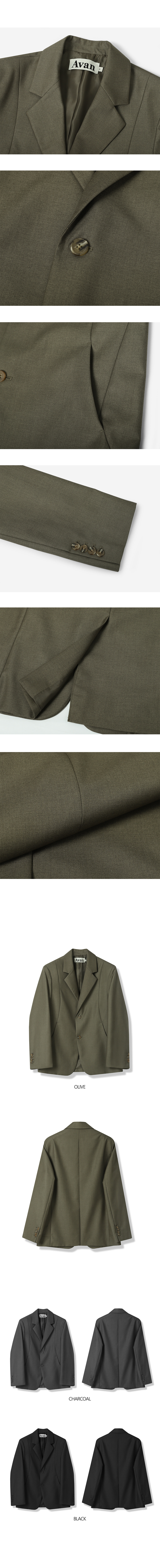 ジャケット AVANDRESS Curved two-button blazer Olive MUSINSA | AVANDRESS Curved two-button blazer - 3COL