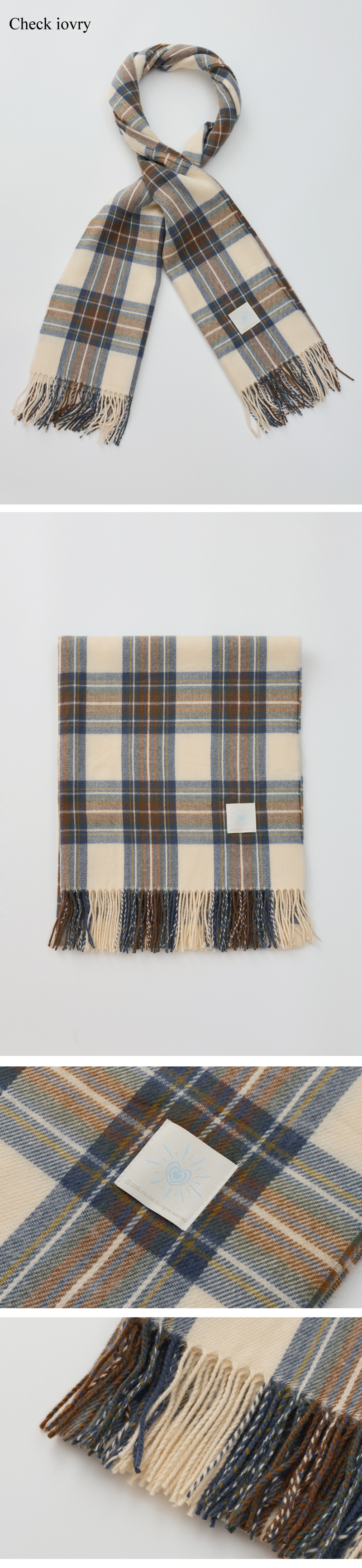 리엔드코(RIANDCO) 베이직 체크 니트 머플러 - 8COLOR