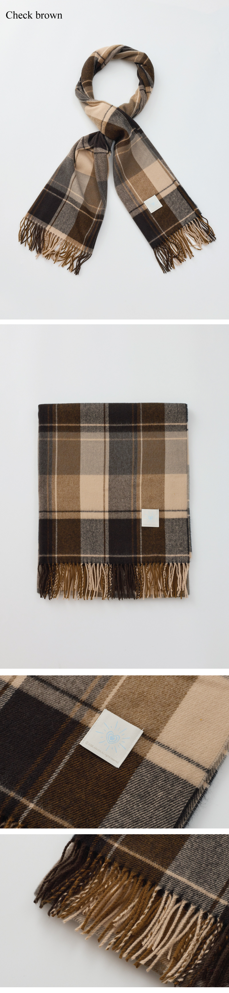 리엔드코(RIANDCO) 베이직 체크 니트 머플러 - 8COLOR