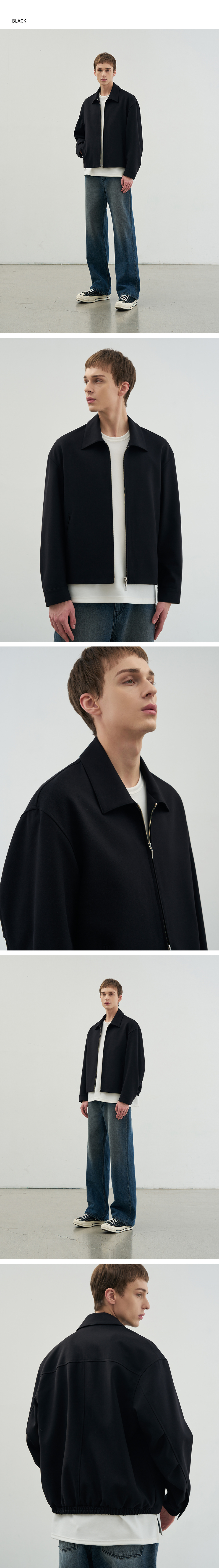 DRAW FIT Wool Blouson Jacket 黒 MUSINSA | DRAW FIT Dove Wool Blouson Jacket [BLACK]