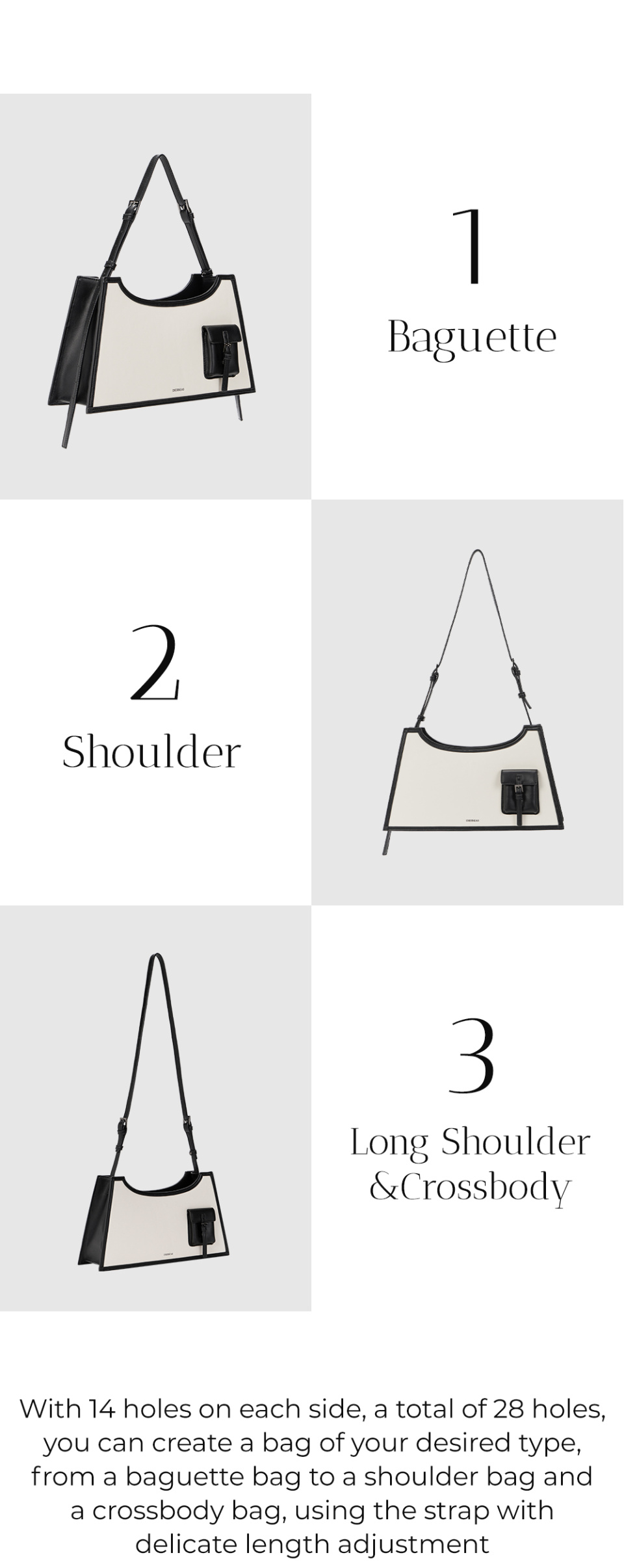 MUSINSA | DIERNEAS Pony bag (black and white)