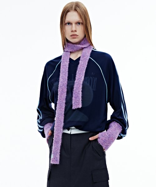 BOUCLE KNIT MUFFLER - FUCHSIA PURPLE