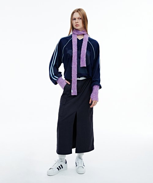 BOUCLE KNIT MUFFLER - FUCHSIA PURPLE