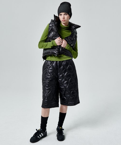 CROP PUFFER VEST [BLACK]