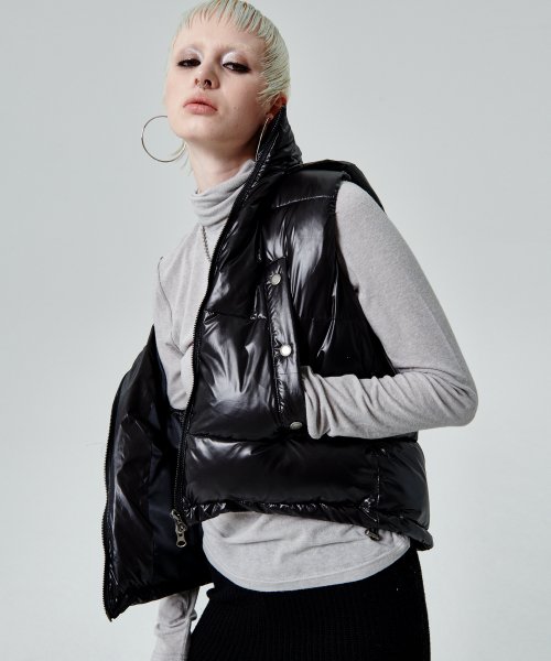 ANGORA GAUZE TURTLENECK TOP [GREY]